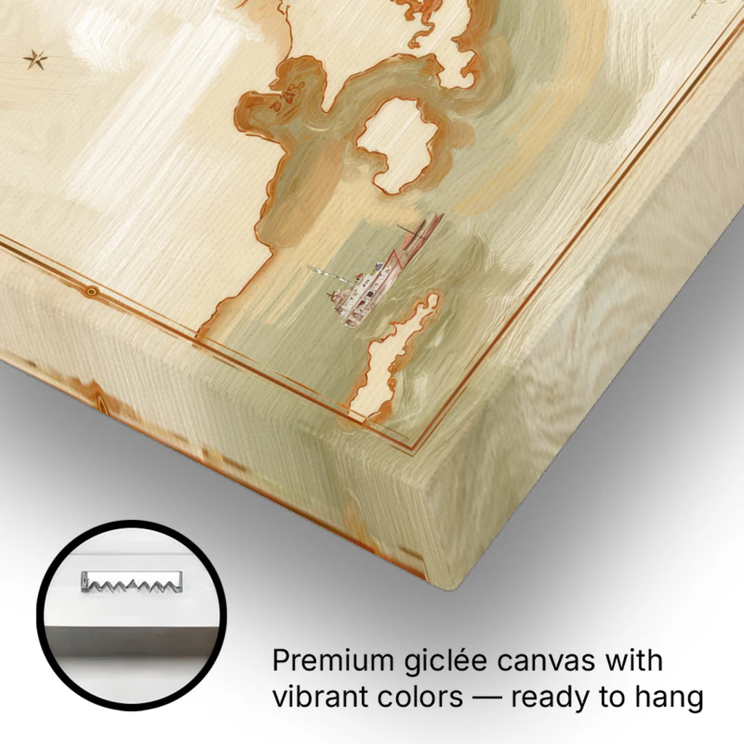 Chesapeake Bay Map Elegance - Canvas Wall Art - Gallery Wrap Corner