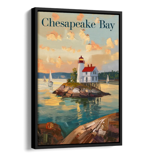 Chesapeake Bay Nautical Charm Side - Black Canvas Wall Art