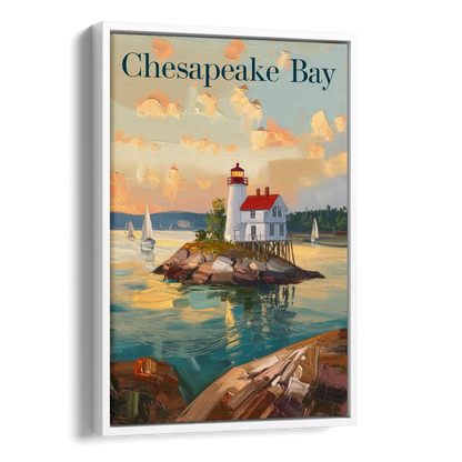 Chesapeake Bay Nautical Charm Side - White Canvas Wall Art