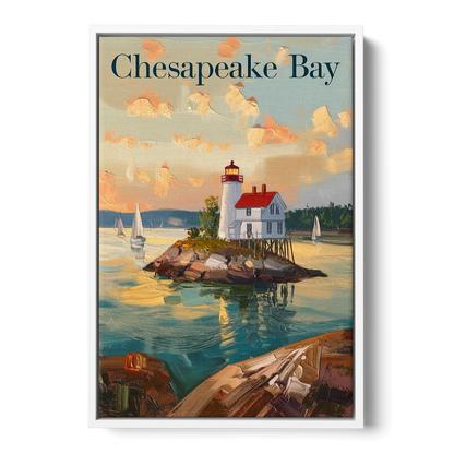 Chesapeake Bay Nautical Charm Front - White Canvas Wall Art