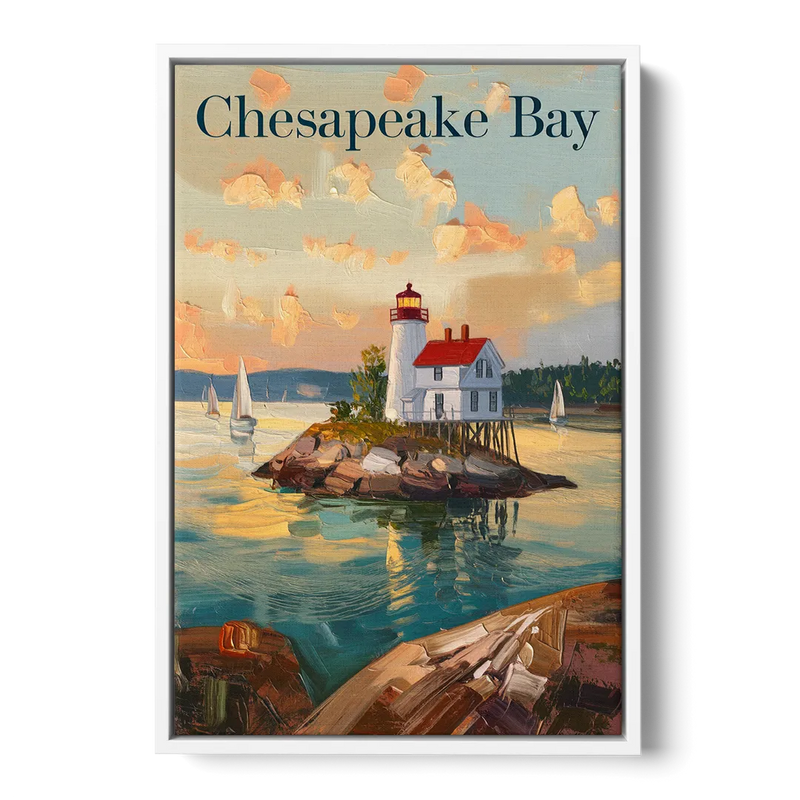 Chesapeake Bay Nautical Charm Front - White Canvas Wall Art