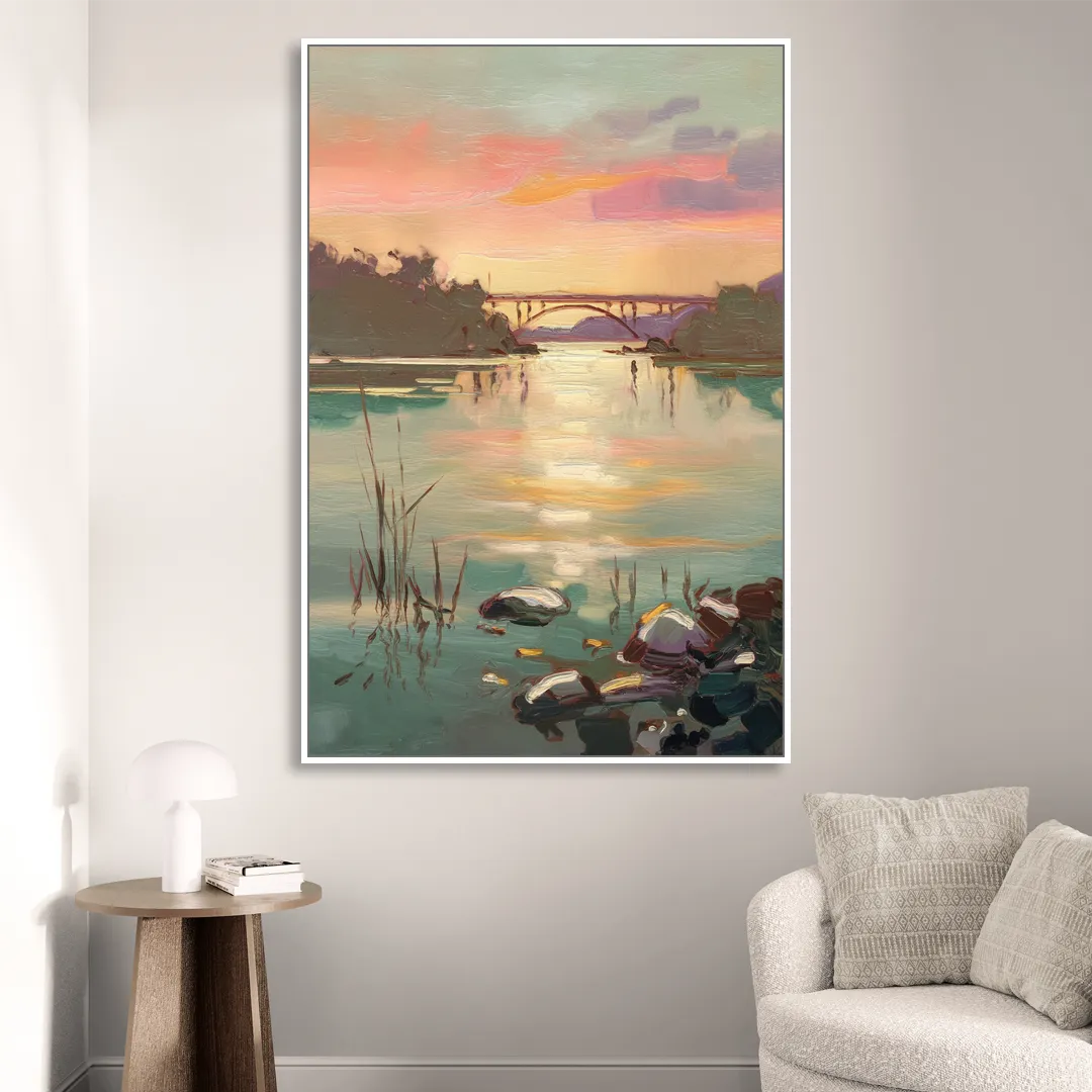 Chesapeake Bay Serenity Living Room - White Canvas Wall Art