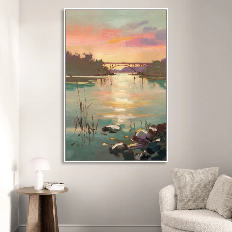 Chesapeake Bay Serenity Living Room - White Canvas Wall Art