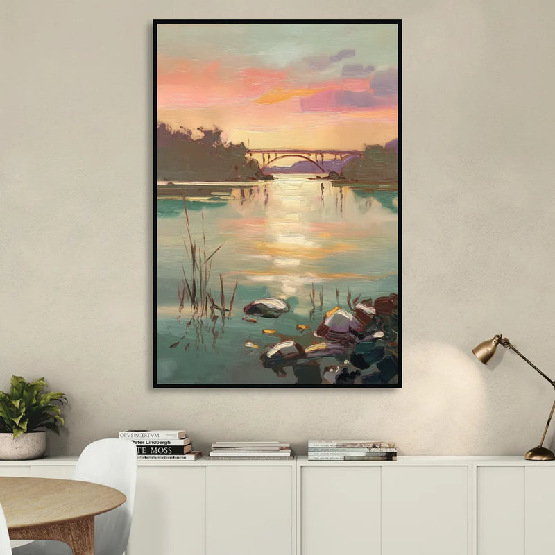 Chesapeake Bay Serenity Living Room - Black Canvas Wall Art