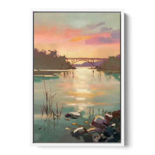 Chesapeake Bay Serenity - White Framed Canvas Wall Art - Front