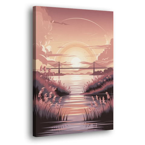 Chesapeake Bay Sunset Glow - Canvas Wall Art - Side