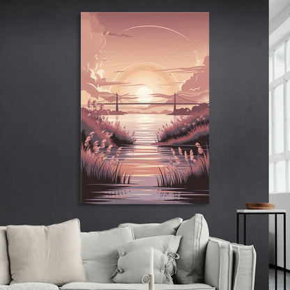 Chesapeake Bay Sunset Glow Sitting Room - Canvas Wall Art