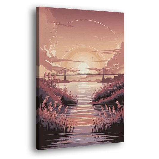 Chesapeake Bay Sunset Glow Side - Canvas Wall Art