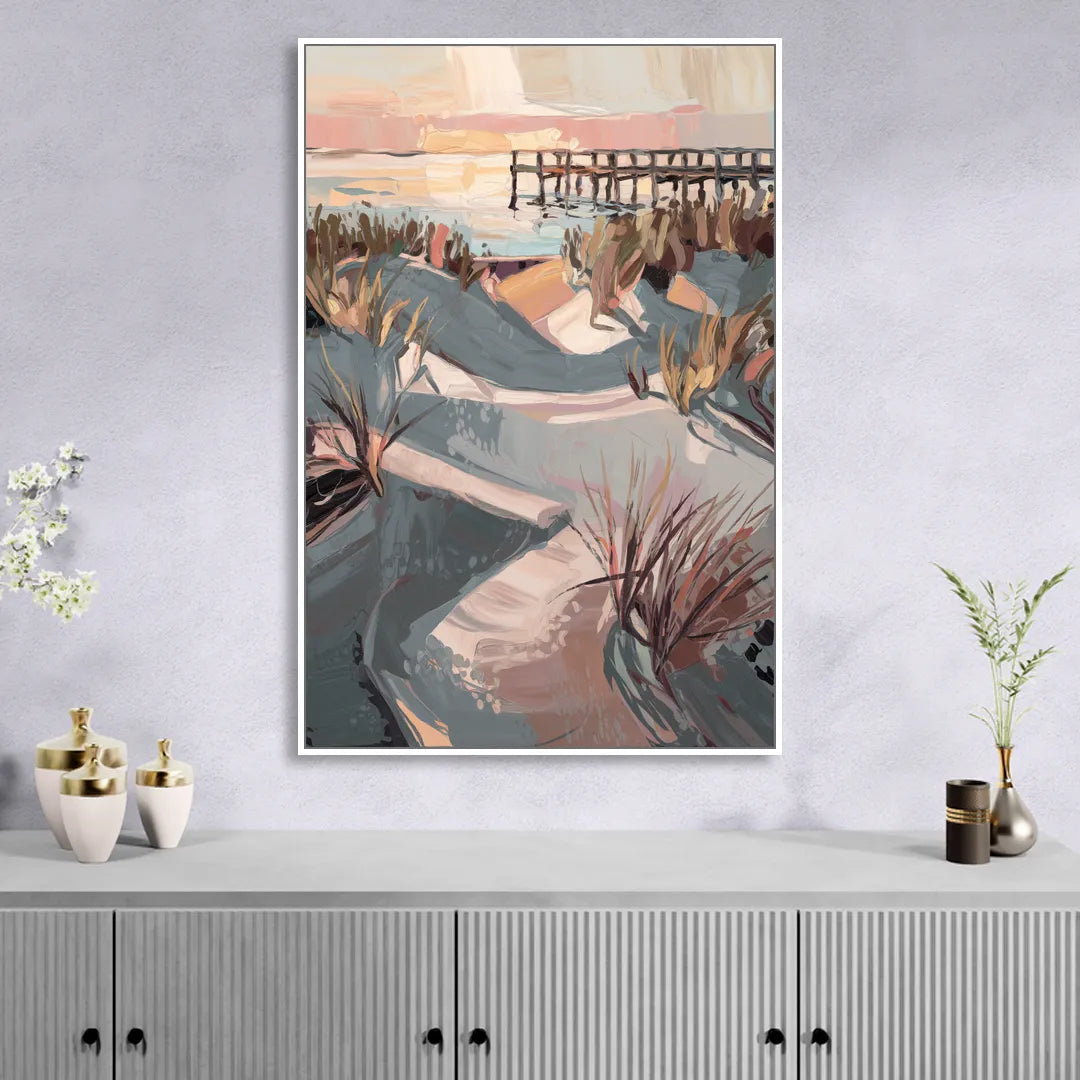 Chesapeake Bay Tranquility Living Room - White Canvas Wall Art