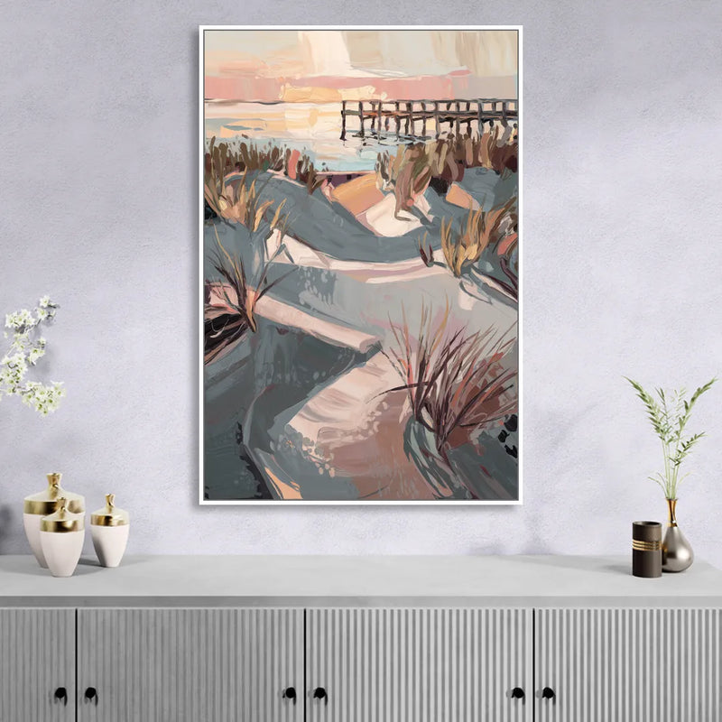 Chesapeake Bay Tranquility Living Room - White Canvas Wall Art
