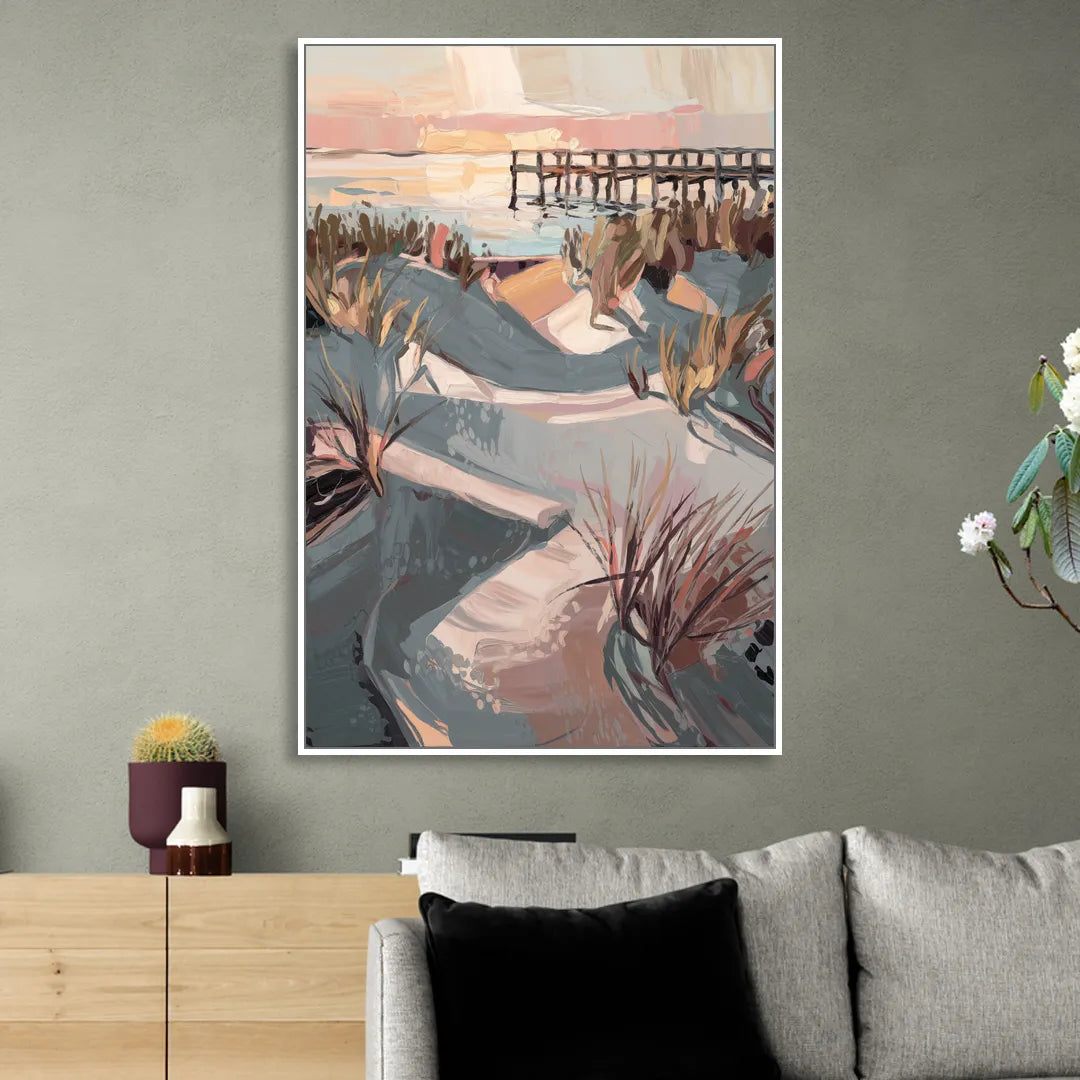 Chesapeake Bay Tranquility Sitting Room - White Canvas Wall Art