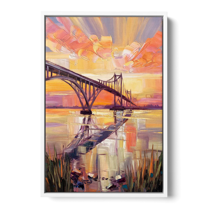 Chesapeake Bridge Panorama Front - White Canvas Wall Art