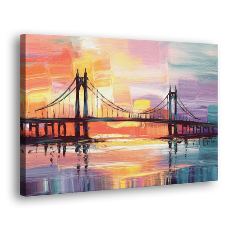 Chesapeake Bridge Silhouette - Canvas Wall Art - Side