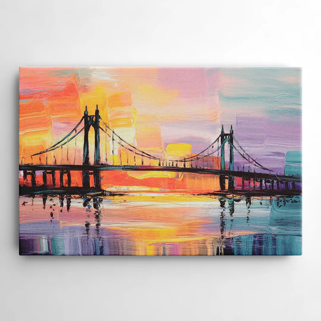 Chesapeake Bridge Silhouette - Canvas Wall Art