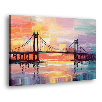 Chesapeake Bridge Silhouette Side - Canvas Wall Art