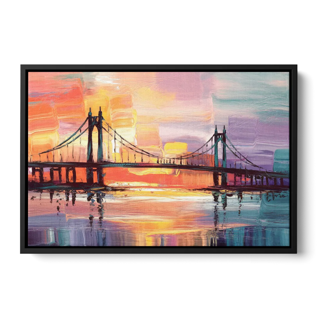 Chesapeake Bridge Silhouette Front - Black Canvas Wall Art