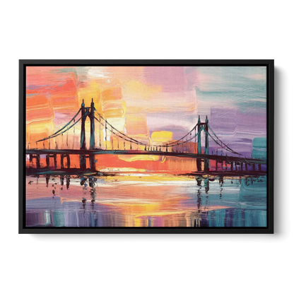 Chesapeake Bridge Silhouette Front - Black Canvas Wall Art