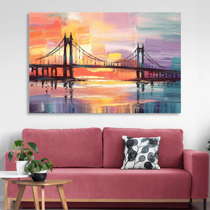Chesapeake Bridge Silhouette Sitting Room - Canvas Wall Art