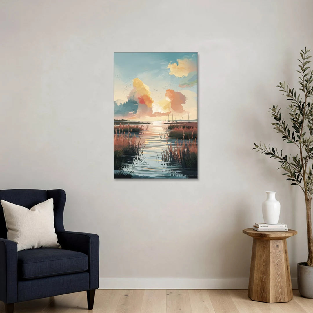 Chesapeake Coastal Sunrise - Canvas Wall Art - Sofa - 24x36