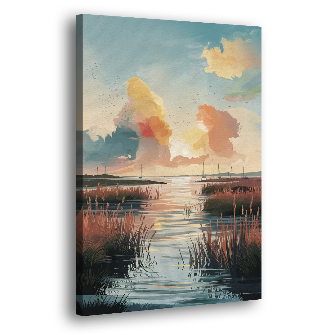 Chesapeake Coastal Sunrise Side - Canvas Wall Art