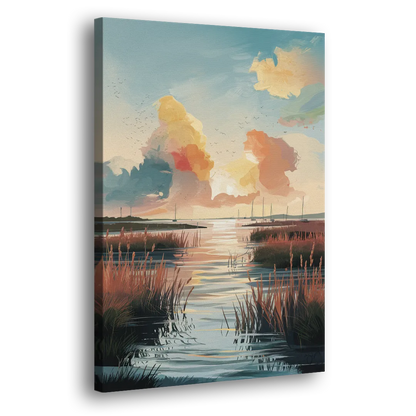 Chesapeake Coastal Sunrise Side - Canvas Wall Art