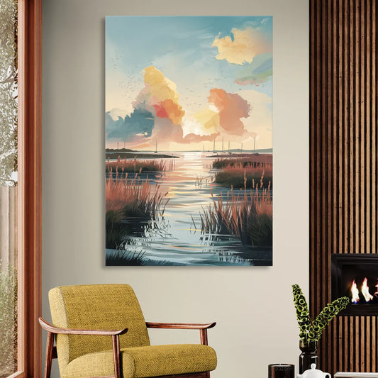 Chesapeake Coastal Sunrise Living Room - Canvas Wall Art