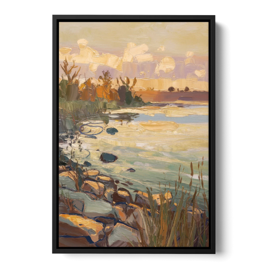 Chesapeake Scenic Horizons - Black Framed Canvas Wall Art - Front