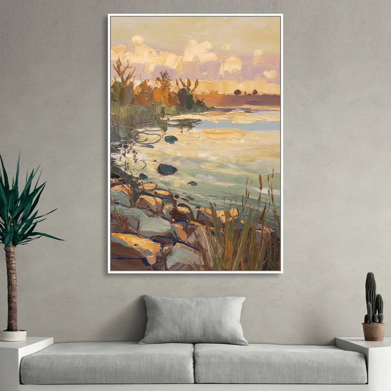 Chesapeake Scenic Horizons Living Room - White Canvas Wall Art