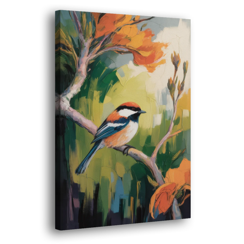 Chic Chickadee Charm - Canvas Wall Art - Side