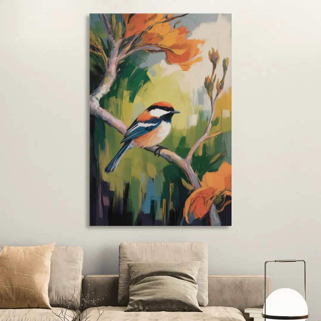 Chic Chickadee Charm Sitting Room - Canvas Wall Art