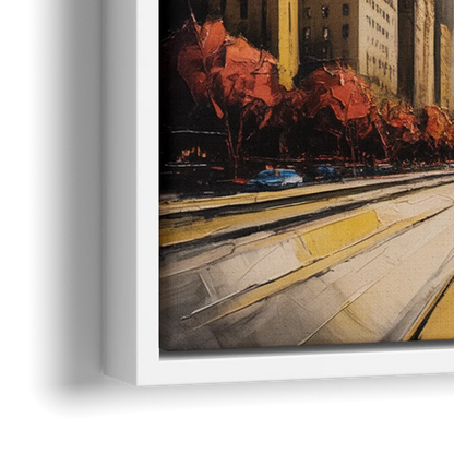 Chicago 3D Layered Skyline Perspective - Close-Up White Frame Canvas