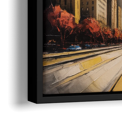 Chicago 3D Layered Skyline Perspective - Close-Up Black Frame Canvas