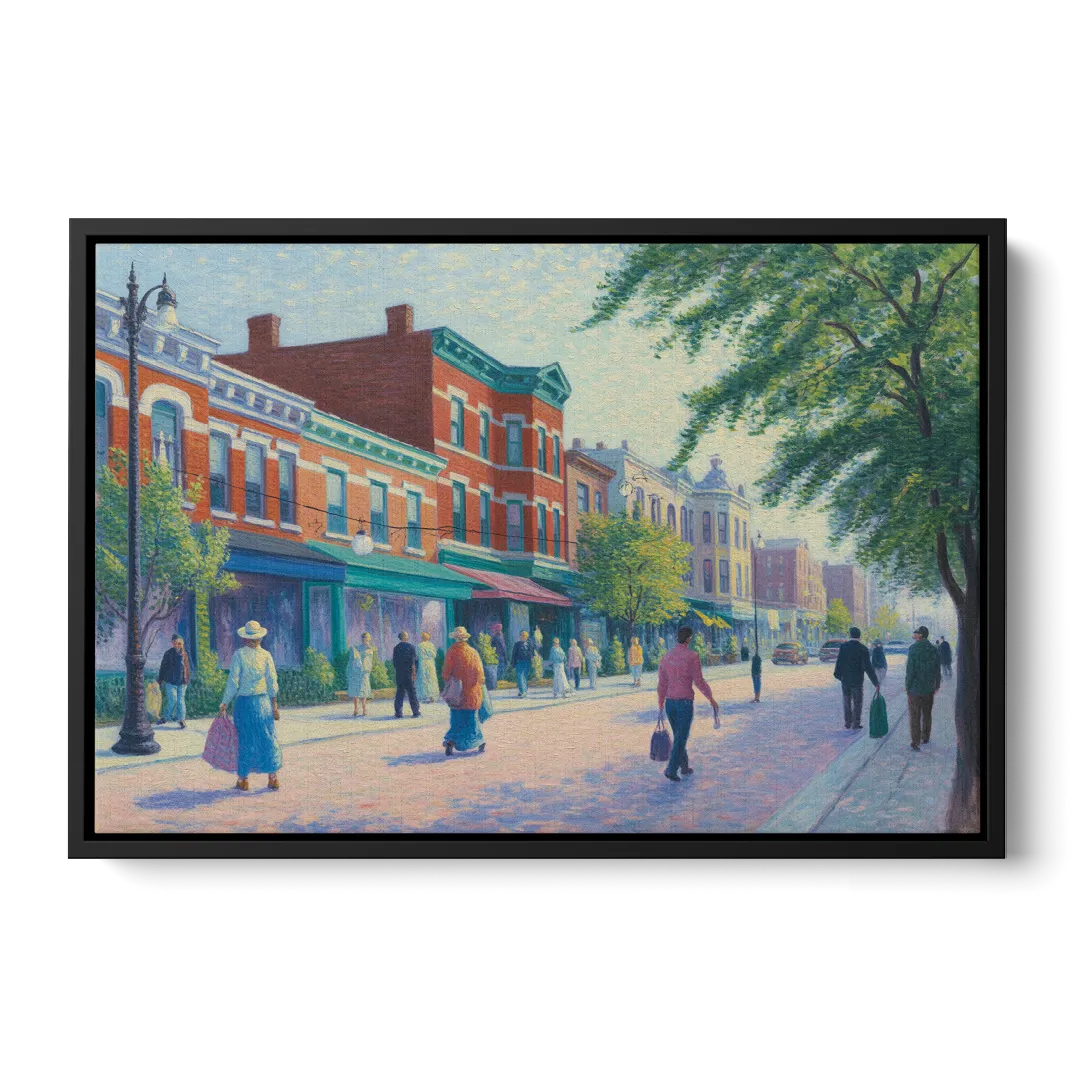 Chicago Andersonville Cultural Heritage Front - Black Canvas Wall Art