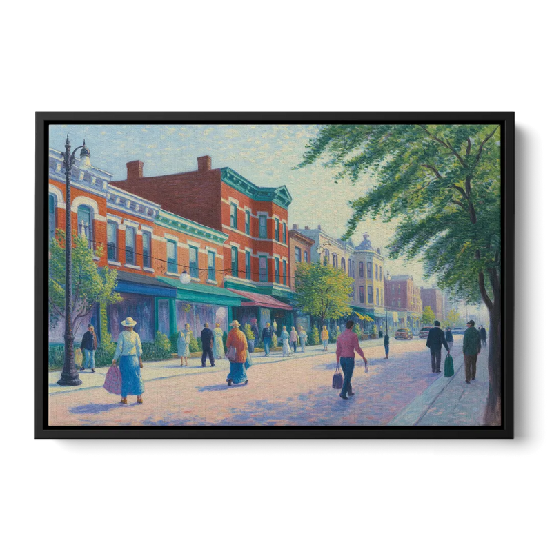 Chicago Andersonville Cultural Heritage Front - Black Canvas Wall Art
