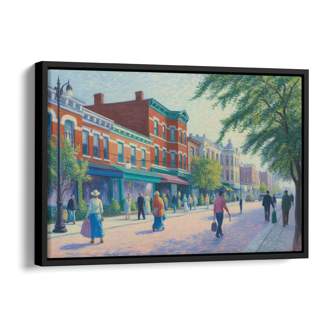 Chicago Andersonville Cultural Heritage Side - Black Canvas Wall Art