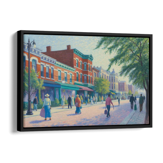 Chicago Andersonville Cultural Heritage Side - Black Canvas Wall Art