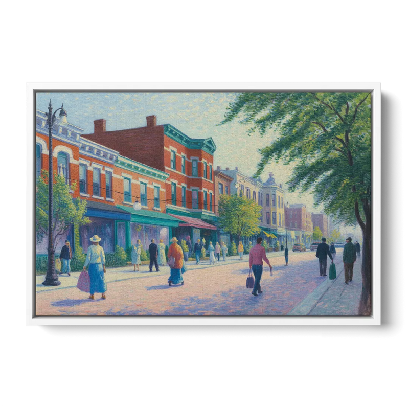 Chicago Andersonville Cultural Heritage Front - White Canvas Wall Art
