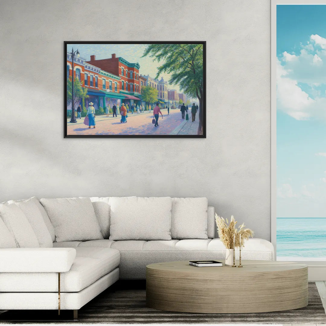 Chicago Andersonville Cultural Heritage - Living Room Black Frame Canvas