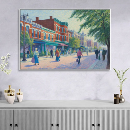 Chicago Andersonville Cultural Heritage Sitting Room - White Canvas Wall Art