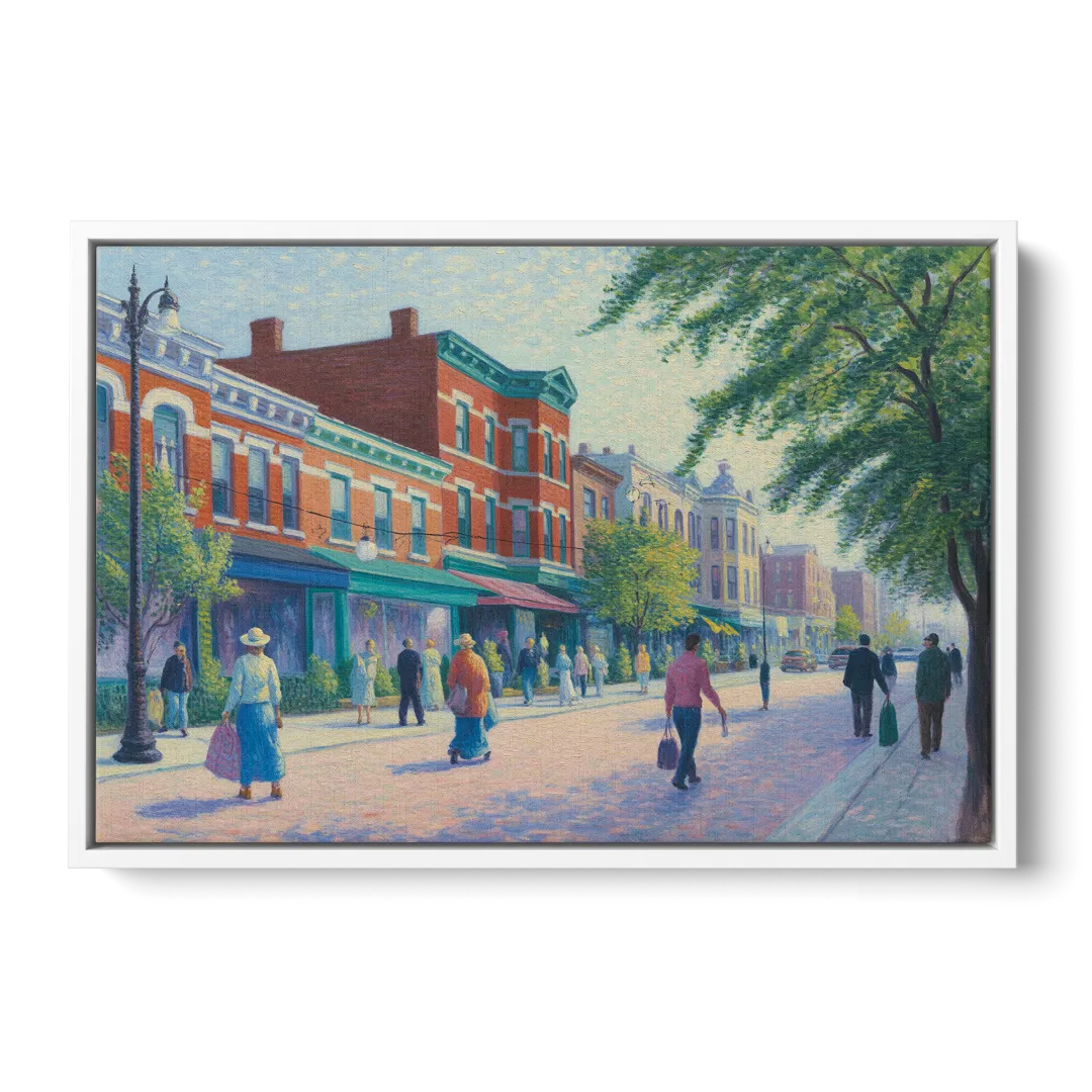Chicago Andersonville Cultural Heritage - White Frame Canvas