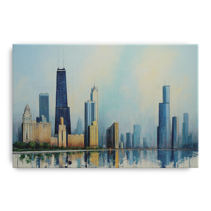 Chicago Architectural Blueprint Series - Canvas Wall Art