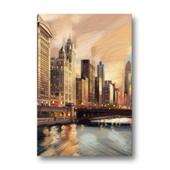 Chicago Architecture and Landmarks - Canvas Wall Art - Front