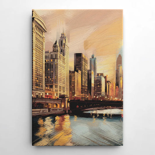 Chicago Architecture and Landmarks - Canvas Wall Art