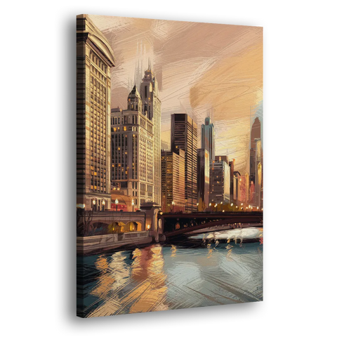 Chicago Architecture and Landmarks - Canvas Wall Art