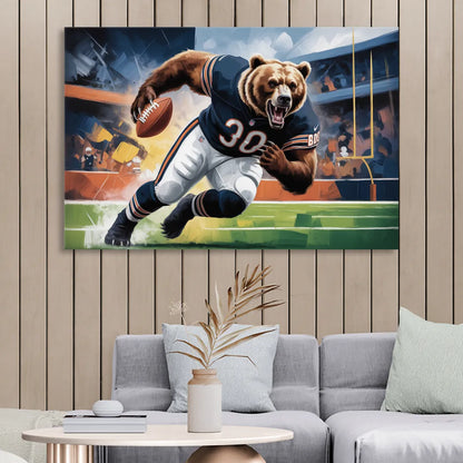 Chicago Bears Impressionistic Bear Art Living Room - Canvas Wall Art