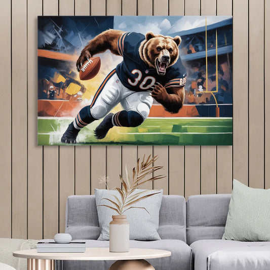 Chicago Bears Impressionistic Bear Art Living Room - Canvas Wall Art