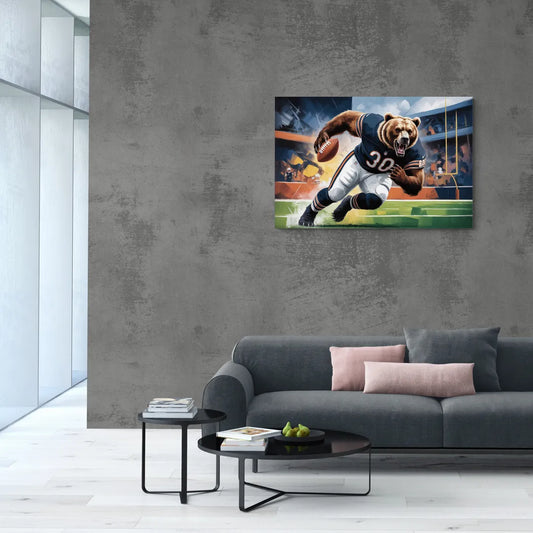 Chicago Bears Impressionistic Bear Art - Canvas Wall Art Living Room