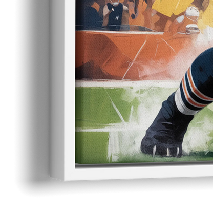 Chicago Bears Impressionistic Bear Art - Close-Up White Frame Canvas