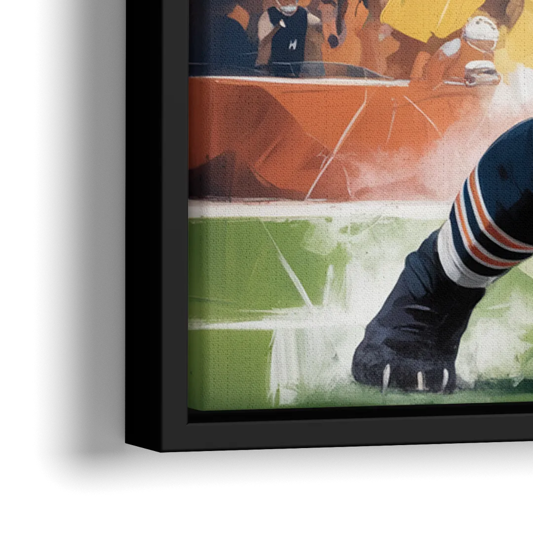 Chicago Bears Impressionistic Bear Art - Close-Up Black Frame Canvas