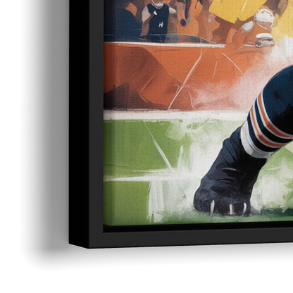 Chicago Bears Impressionistic Bear Art - Close-Up Black Frame Canvas